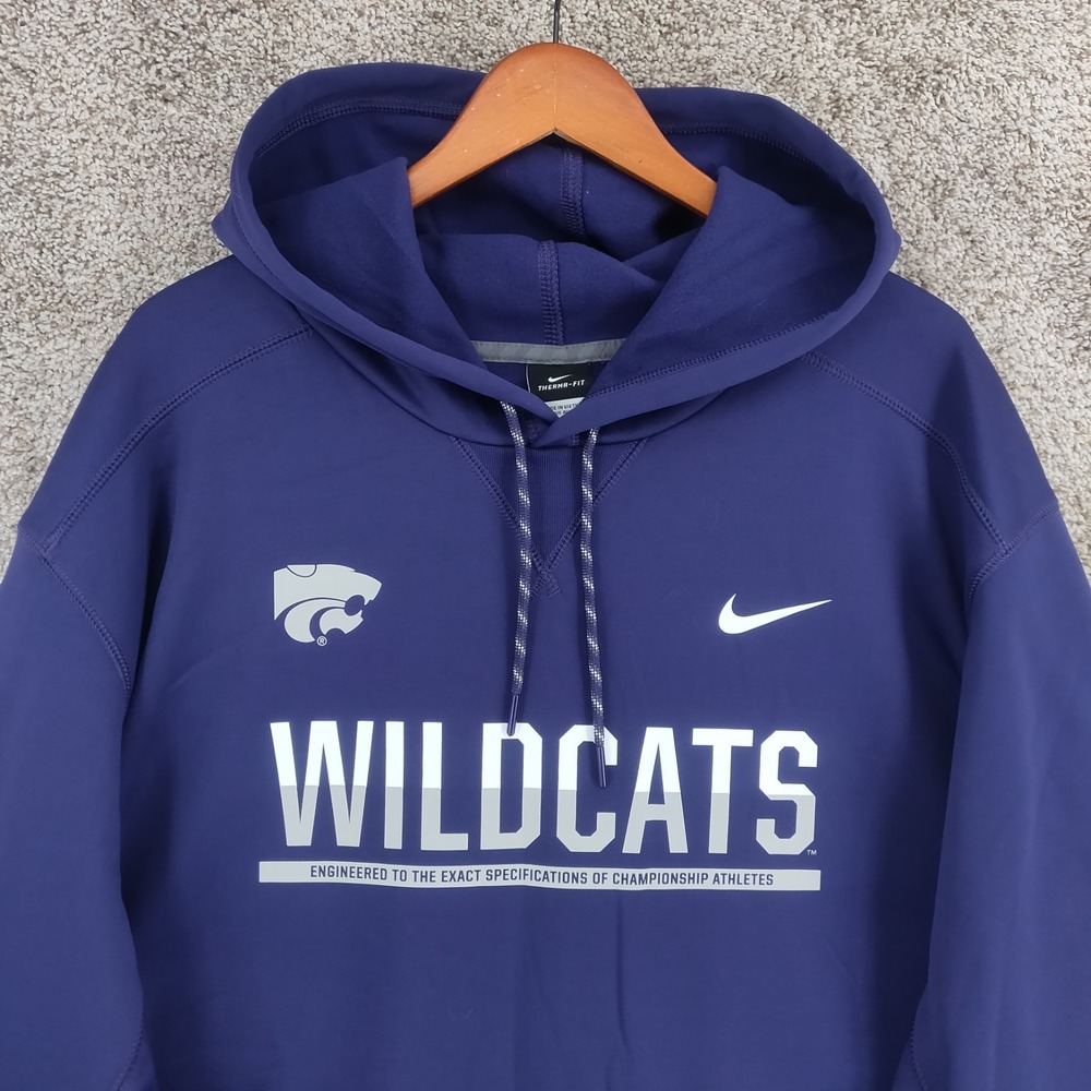 Kansas State Wildcats Hoodie Mens 3XL Purple Nike Dri-Fit Sweatshirt College